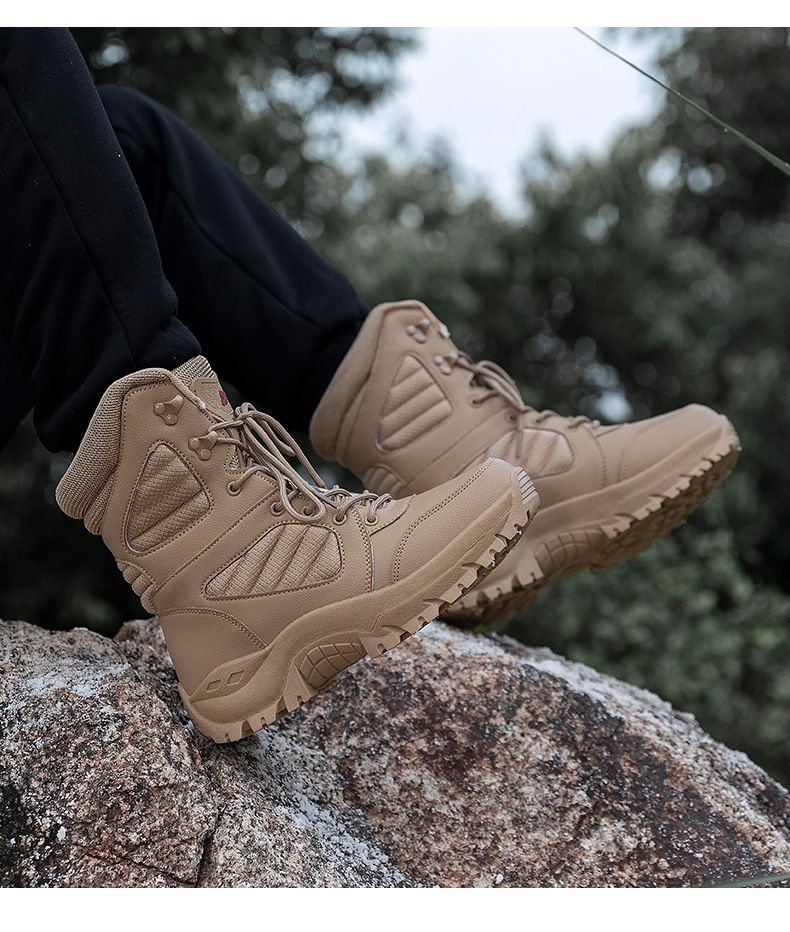 Meeste jalanõud, taktikalised jalanõud ja saapad, pritsmekindlad ja soojad kõrged mägironimis-, suusatamis-, treening- ja võitlusjalanõud, meeste kõrged lahingu- ja sõjaväesaapad_voghion.com