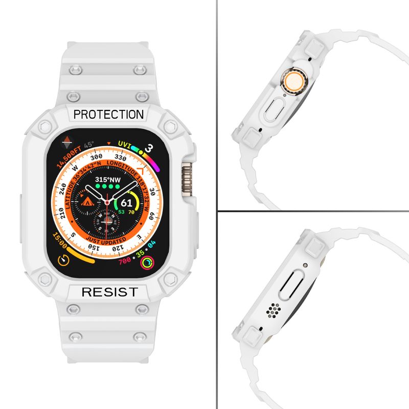 Geschikt voor AppleWatch9Ultra2 horlogeband 49 mm behuizing Schokbestendig Duurzaam Sport TPU Band uit één stuk_voghion.com