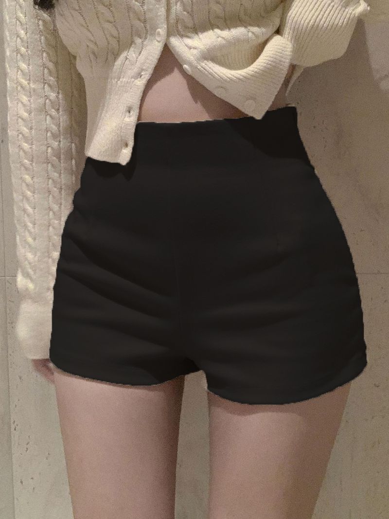 Spring Summer Black Slim High Waist White Hot Tight Ultra Short Pants Women Autumn Winter Outer Wear Boot Shorts_voghion.com