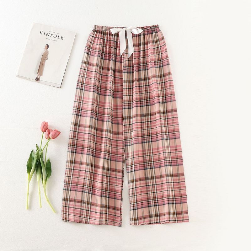 Women's Sleepwears Cotton silk pajama pants beach pants can be worn over a large size home dress nine point pants_voghion.com