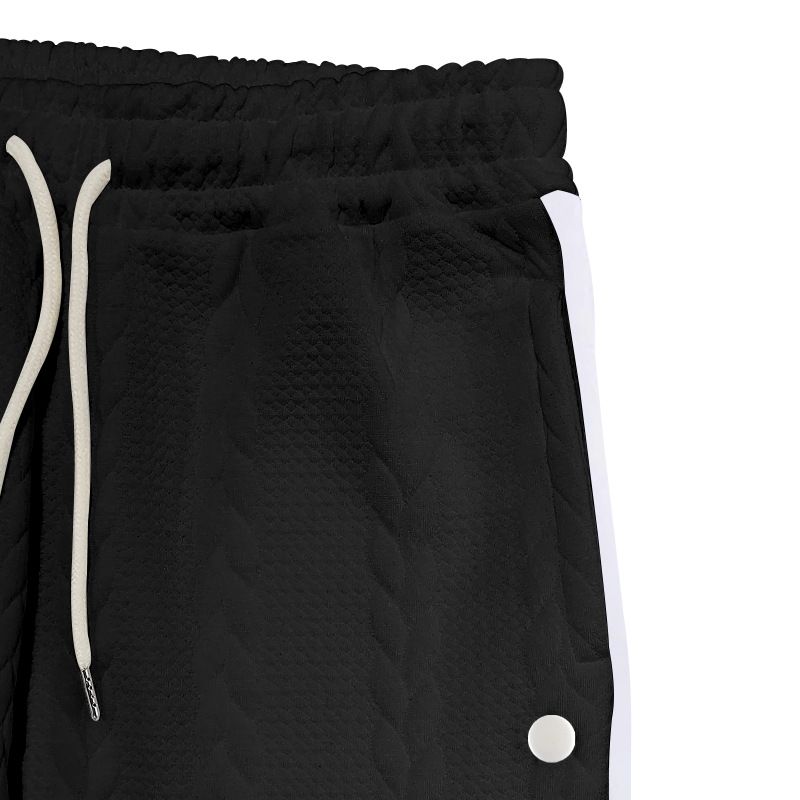 Vêtements pour hommes automne nouveaux pantalons jacquard texturés pour hommes patchwork à boutonnage simple pantalons décontractés de grande taille pantalons de survêtement polyvalents_voghion.com
