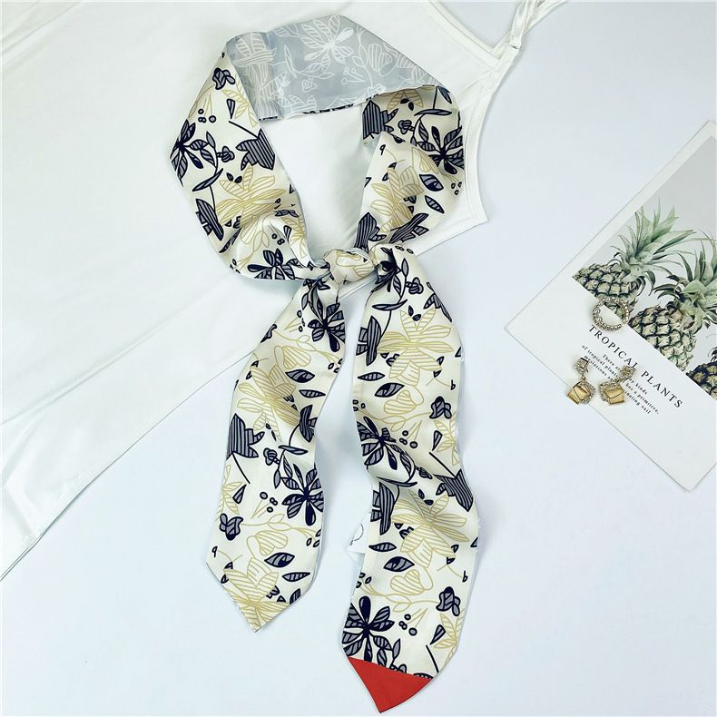 Sciarpa per borsa con rilegatura in nastro di protezione per il collo con fascia lunga da donna piccola in stile letterario primaverile ed estivo_voghion.com