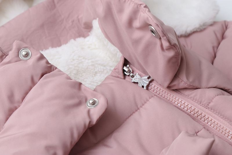 Pelele de invierno premium con capucha para bebé Mother & Kids: mono grueso acolchado de algodón para bebés y niños pequeños (66-90 cm), unisex, manga larga, con cremallera_voghion.com