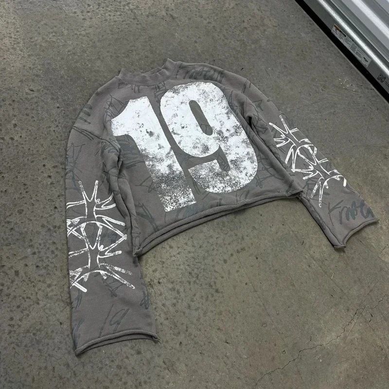 Camiseta con estampado digital de estilo gótico callejero para hombre, sudadera informal con capucha estilo hip-hop Haruku Y2k_voghion.com