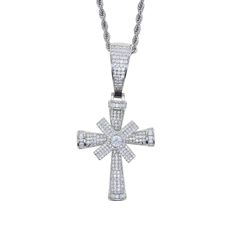 Herrenschmuck Kreuzanhänger Kann Drehen Rap Hip Hop Trend Hip Hop Halskette Schmuck_voghion.com