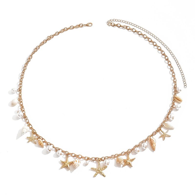 Shell Waist Chain Wholesale Seaside Holiday Style Starfish Accessories Niche High End Imitation Pearl Body Chain Waist Ornaments_voghion.com