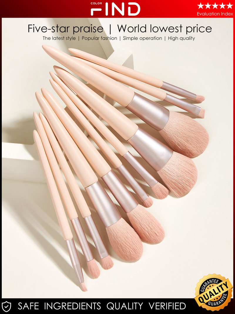 11 pcs pink makeup brush set, high quality, extra large, including foundation brush, double-ended brush FINDCOLOR_voghion.com