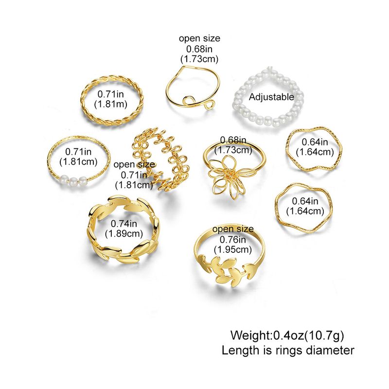 Anello in lega con giunto impilabile in stile geometrico in metallo con personalità creativa, set da 10 pezzi_voghion.com