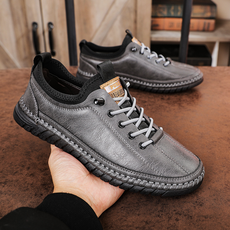 Geeignet für alle Jahreszeiten 2024 Neue Frühlings-Business-Casual-Leder-Loafer im britischen Stil Trendige Slip-On-Schuhe für Herren_voghion.com
