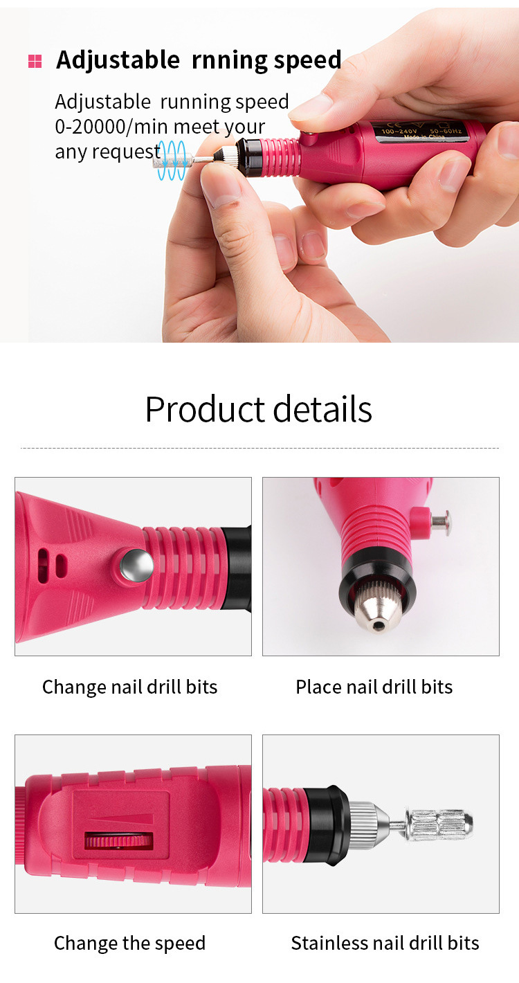 Enlèvement électrique portatif de peau morte d'ongle, machine, machine de vernis à ongles d'essai de stylo_voghion.com