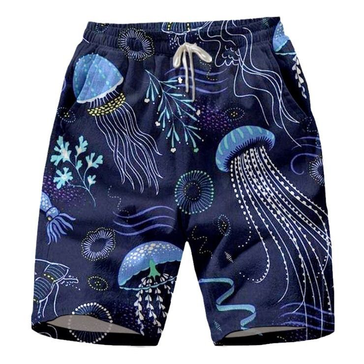 Premium Products 2024 Loose Summer Beach Surfing Pants 3D Printed Pattern Trendy Men's Shorts_voghion.com