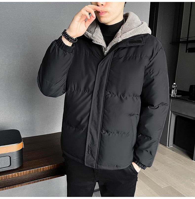 Men's Clothing Men's Fleece-Lined Hooded Parka Jacket With Two-Tone Design, Warm Winter Coat For Teens & Adults (Gray, Black, Khaki, Sizes M-8XL)_voghion.com