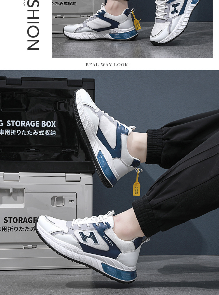Chaussures hommes 2023 chaussures de sport respirantes chaussures décontractées antidérapantes garçons style coréen chaussures à la mode mode all-match chaussures en maille d'été_voghion.com