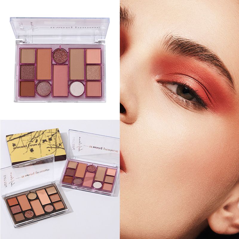 Neue 12-Farben-Platte, natürlich hart zum Entfernen von Make-up, Perlmuttlicht explodiert, mattierter Lidschatten ist zart und leicht zu verblassen_voghion.com