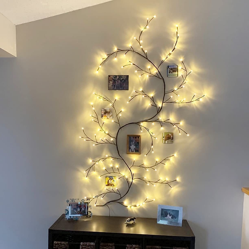 Nuove luci colorate a LED per soggiorno, decorazione della camera da letto, calde decorazioni natalizie, luci dell'albero a forma di rattan simulato_voghion.com