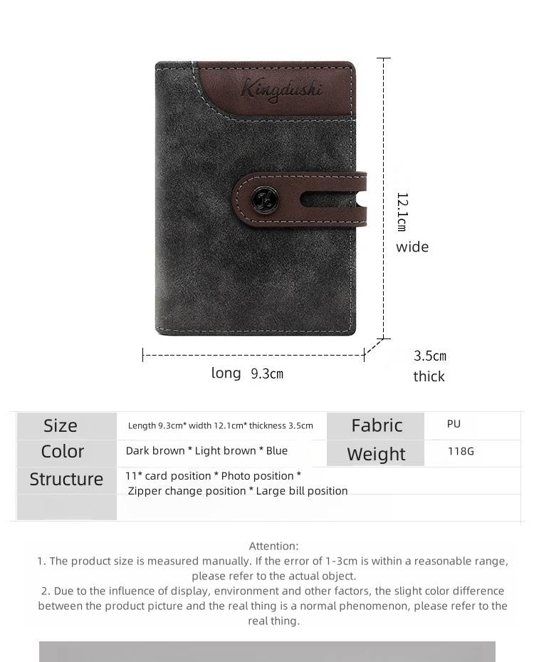 Beliebte Mode-Brieftasche für Herren, kurze vertikale seitliche Reißverschluss-Doppelfalten-Schnalle-Brieftasche, hochwertiges Design_voghion.com