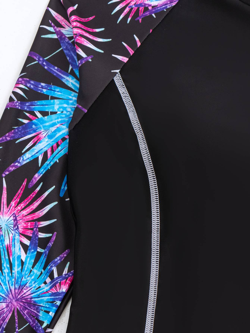 Neuer Strandbadeanzug für Damen, langärmelige konservative Boxershorts, geteilter zweiteiliger Badeanzug, europäischer und amerikanischer Surfanzug_voghion.com