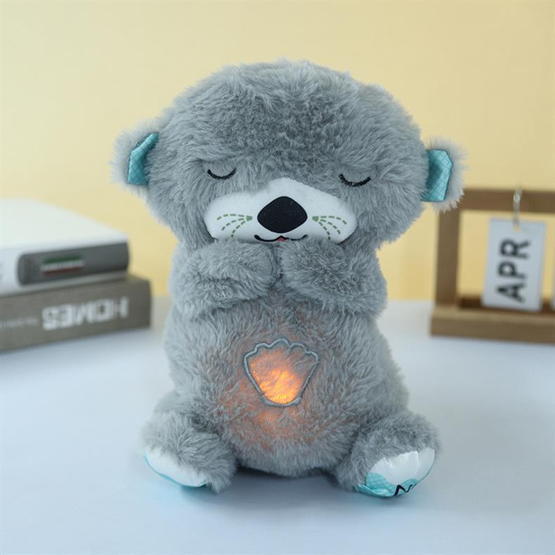 Breathing Otter Sleep and Playmate Otter Musical Stuffed Baby Plush Toy with Light Sound Newborn Sensory Comfortable Baby Gifts_voghion.com