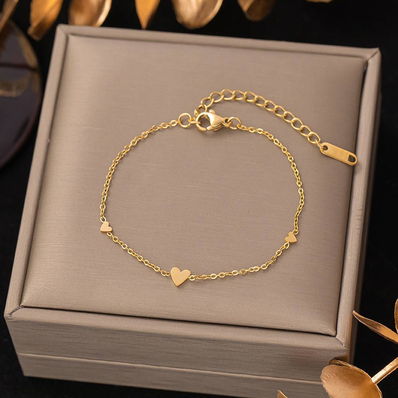 Love heart bracelet titanium jewelry steel gold plated fashion temperament to send girlfriend bestie jewelry_voghion.com