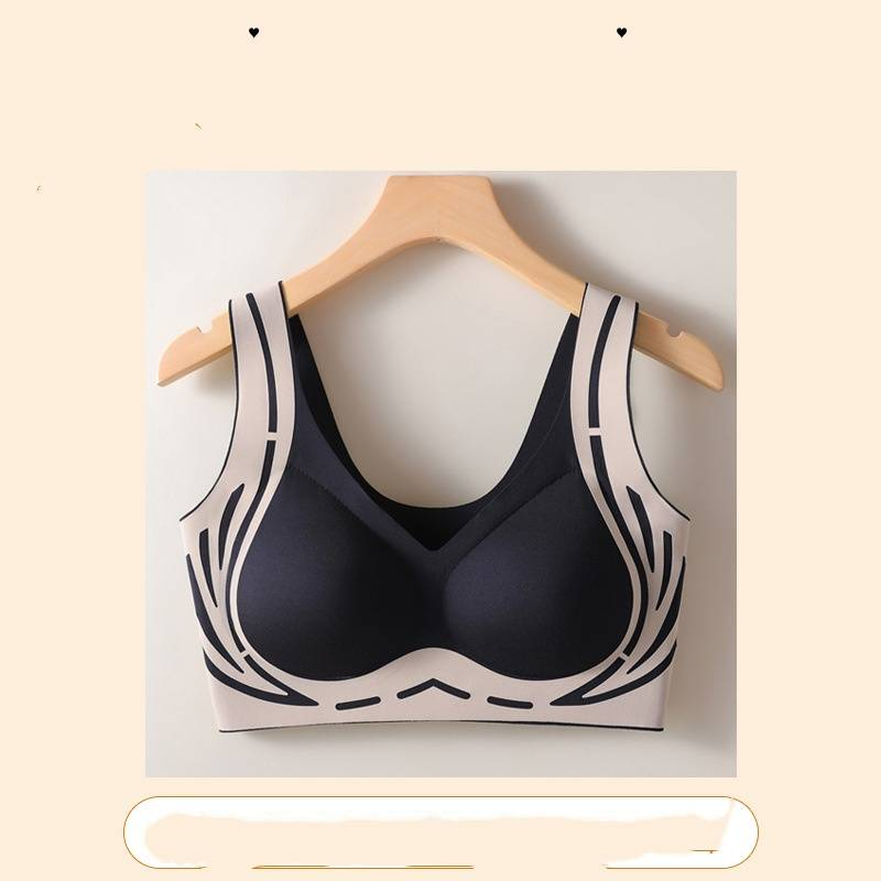 Sous-vêtements sans couture en forme de U dans le dos, soutien-gorge de maintien souple anti-gravité, bonnet fixe froncé, gilet de sport sans boucle, sous-vêtements anti-affaissement_voghion.com