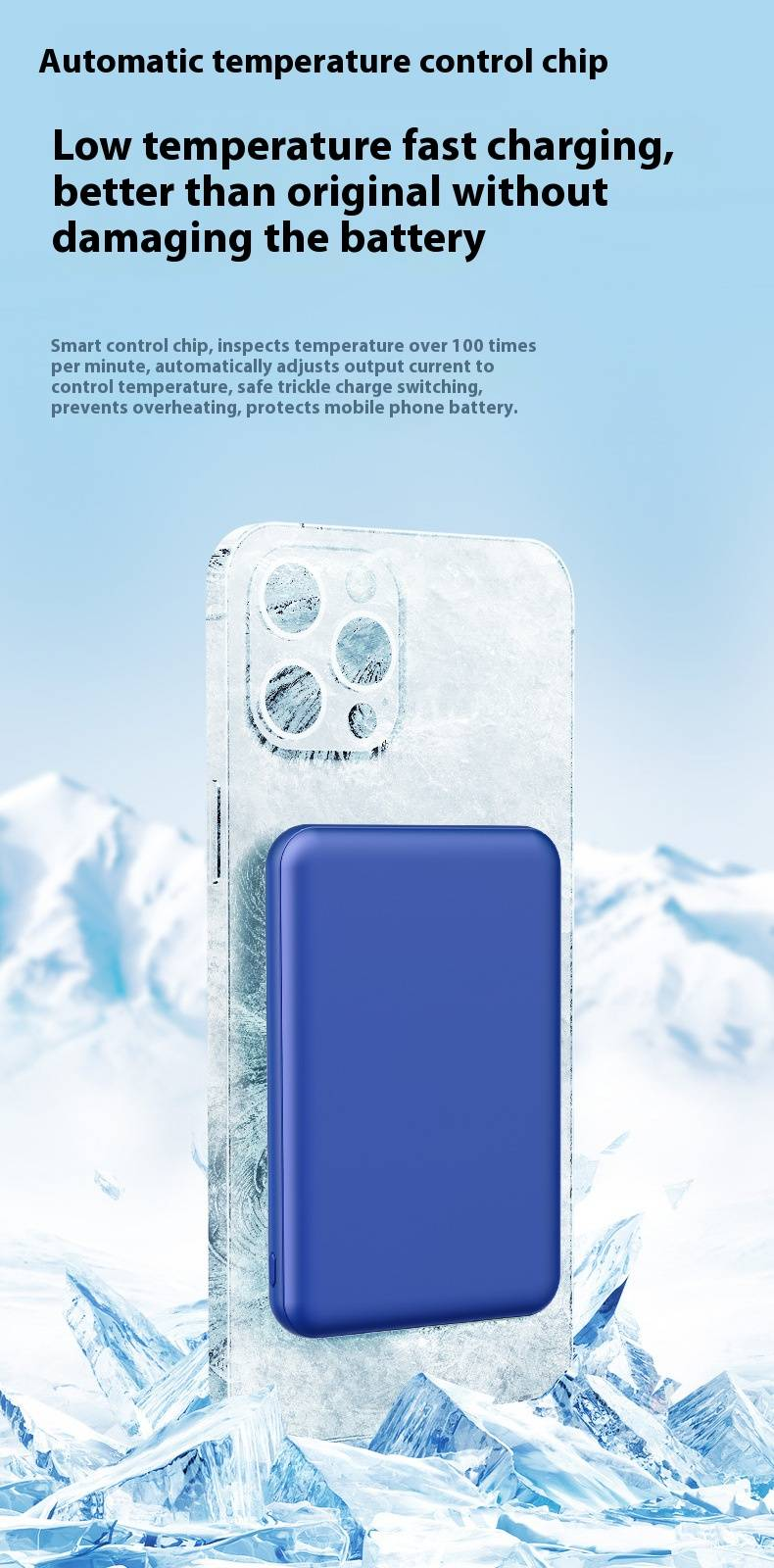 Powerbank voor iPhone 13 Pro Max 22,5W snelladen & 15W Qi draadloos 10000mAh ultradun ontwerp_voghion.com