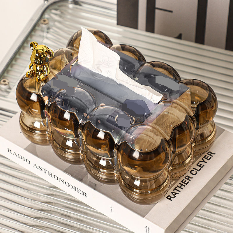 Transparante tissuebox - Minimalistische acryl desktop organizer voor woonkamer en kantoor (elegante en functionele woondecoratie)_voghion.com