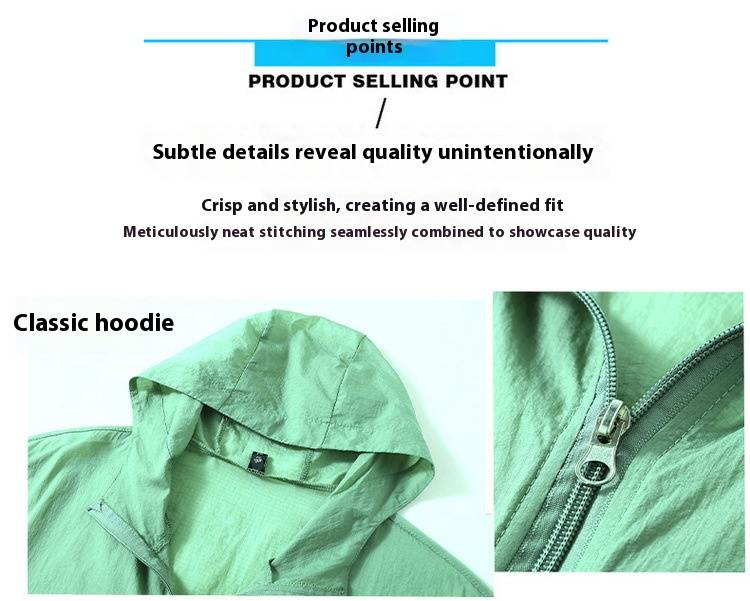 Men's Plus Size Summer Sun Protection Hooded Jacket With Zipper - Lightweight, Breathable & UV Protection For Big & Tall (4XL-10XL)_voghion.com