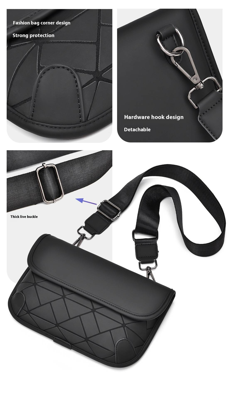Borsa a tracolla a rombo rosso netto, piccola borsa a tracolla universale, borsa alla moda per cellulare, uomo alla moda_voghion.com