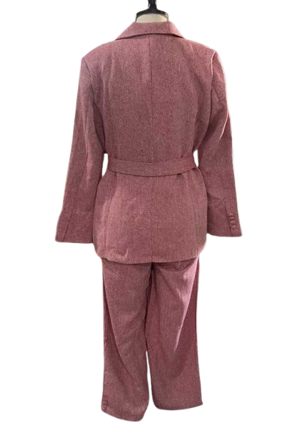 Completo blazer con corsetto su misura: gilet con cintura a vita alta + pantaloni coordinati (3 pezzi, grigio/rosa/beige/kaki, S-L)_voghion.com