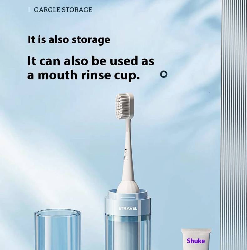 Multi-Purpose Toothbrush Holder With Foldable Cup, Leak-Proof & Compact Storage For Bathroom, Travel, And Dorm Organization_voghion.com