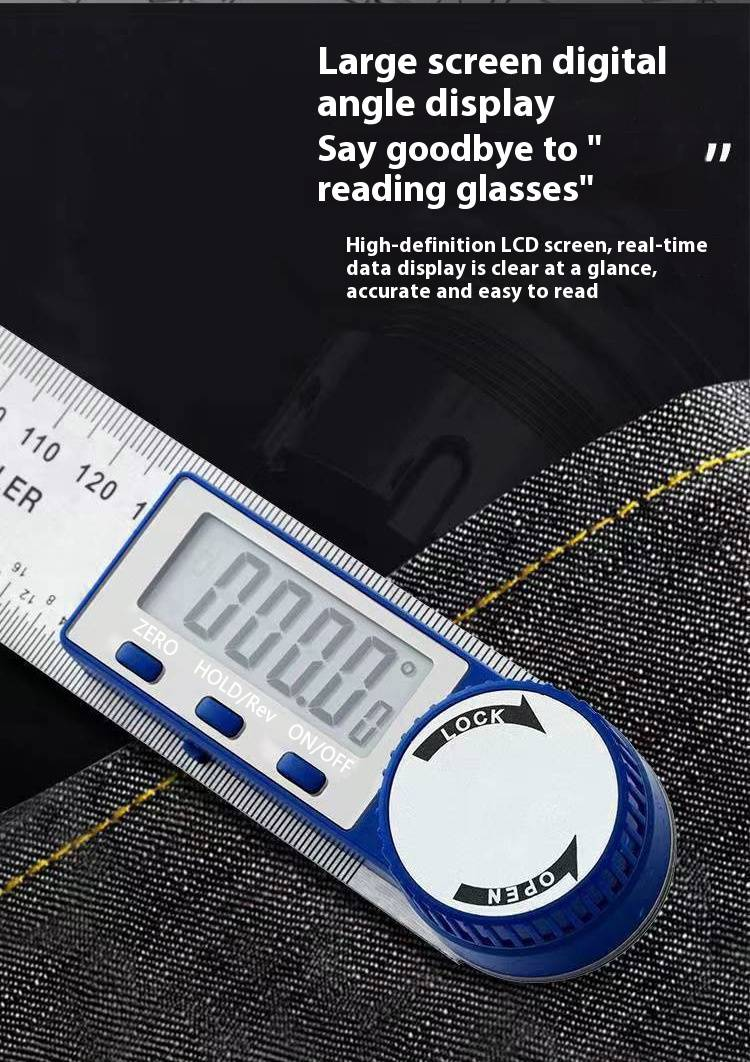 Digital Angle Finder Protractor - ABS Plastic Angle Ruler With LCD Display, 360° Measuring Tool For Woodworking, Carpentry, And DIY Projects_voghion.com