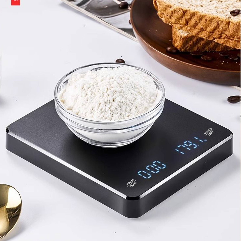 1 nova balança eletrônica de cozinha de alta precisão, adequada para pesagem, perda de peso, panificação, culinária, dieta cetogênica e preparação de refeições, joias, medicamentos, pó, medição industrial, alimentada por bateria - o pacote não inclui baterias_voghion.com