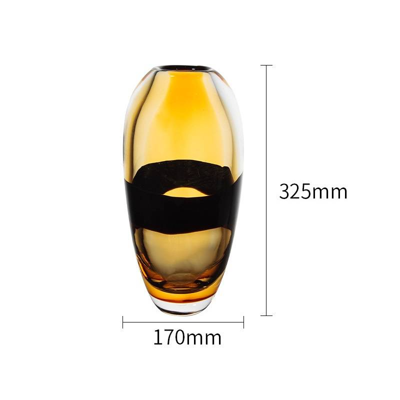 Black Retro Glass Vase Flower Arrangement High-end Living Room Flower Arrangement French Art Style Ornaments_voghion.com