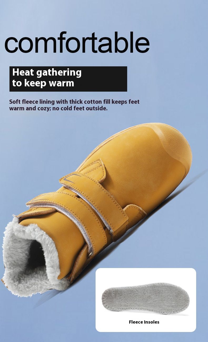 Kids' Outdoor Hiking Warm Martin Boots - Winter Snow Boots With Thick Insulation, High-Top Comfortable Shoes For Boys And Girls_voghion.com