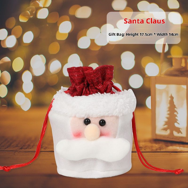 Sacs cadeaux festifs pour Noël - Motifs mignons Père Noël, bonhomme de neige, rennes et ours - Sacs cadeaux pour bonbons, friandises et décorations_voghion.com