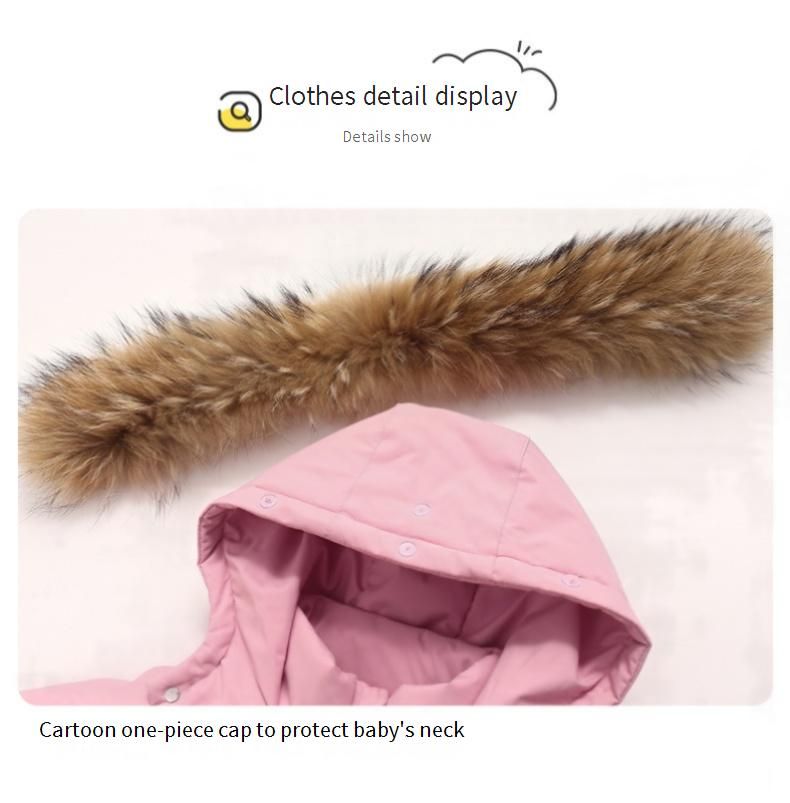 Premium Snowsuit For Toddlers - 85% White Duck Down One-Piece Winter Suit With Detachable Crotch (90-120cm)_voghion.com