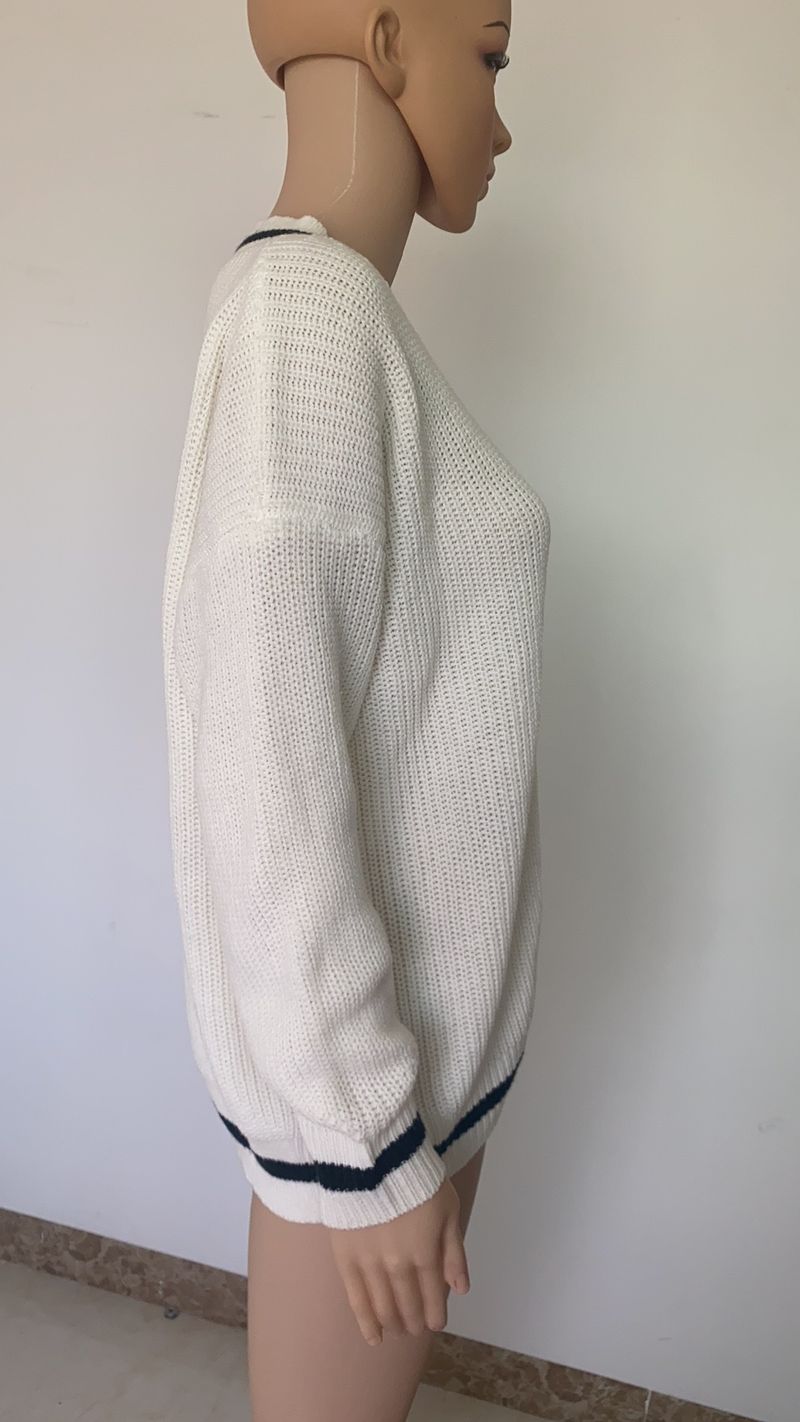 Lässiger Langarmpullover für Damen mit Farbblock-Design, lockere Passform, schlankmachend, Herbst-Winter-Mode_voghion.com