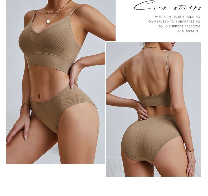 Women's Intimates Sexy Small Breasts Push Up Bottoming Beautiful Back Vest Seamless Large Size Padded Bra Set_voghion.com