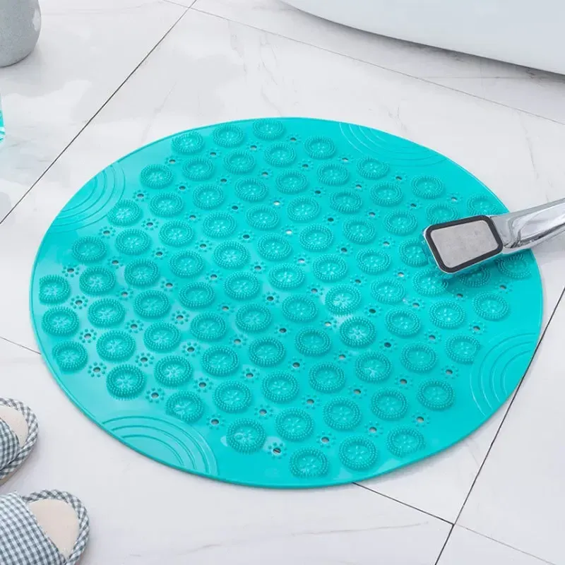 Anti-Rutsch-Duschmatte, PVC-Badematte mit Abflusslöchern, Fußmassage-Textur, schnelltrocknend (55 x 55 cm), EU-Badezimmersicherheit_voghion.com