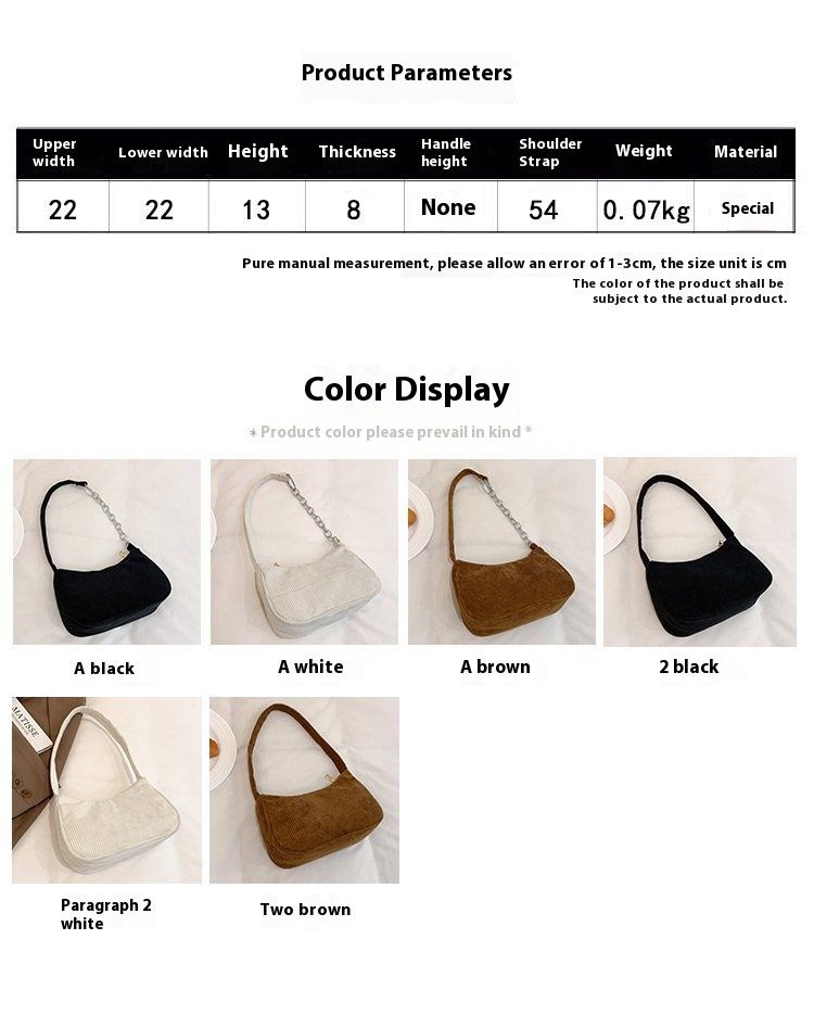Borsa a tracolla piccola quadrata in velluto a coste retrò alla moda, in peluche, a tracolla singola, autunno e inverno_voghion.com