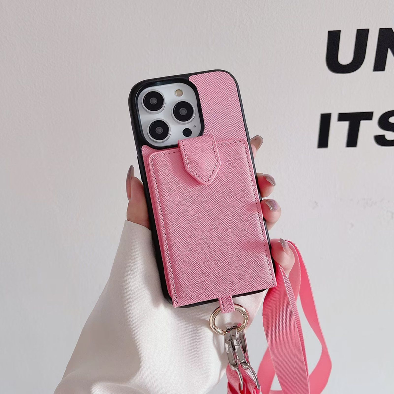 Mobile phone case rhombus diagonal card holder suitable for iPhone14 Apple 13promax mobile phone case cross pattern chain_voghion.com