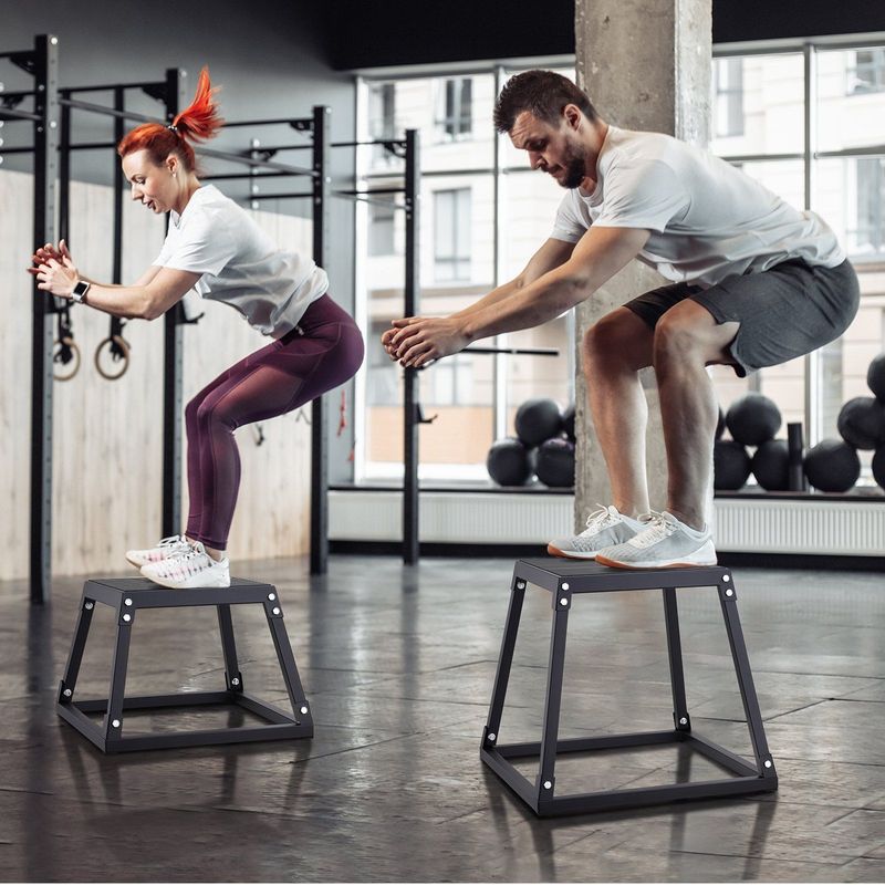 VEVOR Plyometric Jump Box, 12 Inch Plyo Box, Steel Plyometric Platform And Jumping Agility Box, Anti-Slip Fitness Exercise Step Up Box For Home Gym Training, Conditioning Strength Training, Black_voghion.com