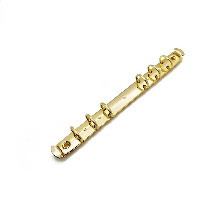 Direkt ab Werk liefern Gold 6-Loch-Clip O-plattierter Metallbinder mit Schalter A6 Notizbuchzubehör Briefpapierclip_voghion.com