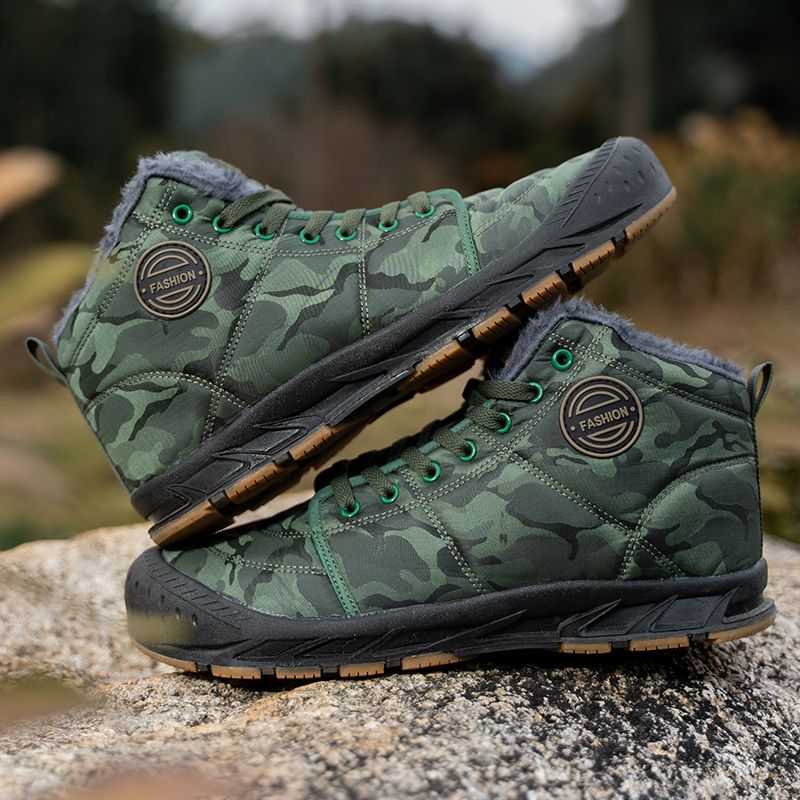 Men's Snow Boots Fur ed Ankle Booties Outdoor Anti-slip Waterproof Boot Unisex Comfortable Warm Sneakers 2024_voghion.com