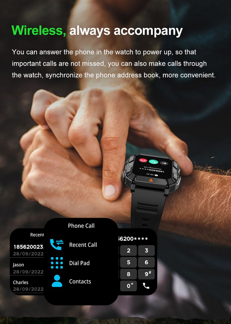 2025 Bluetooth Call Smart Watch Men 1.83" Heart Rate Fiess Sports Watches With LED Flashlight Man Smartwatch For Huawei_voghion.com