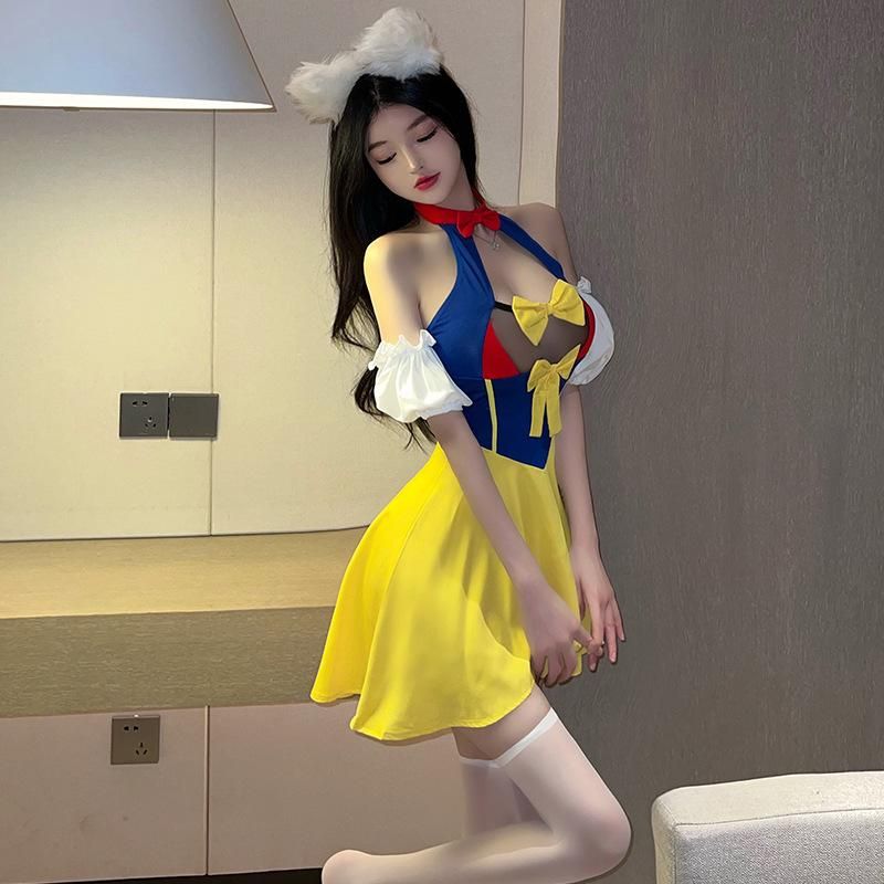 Robe de princesse Elsa originale pour Halloween, ensemble de costumes de performance de Blanche-Neige_voghion.com