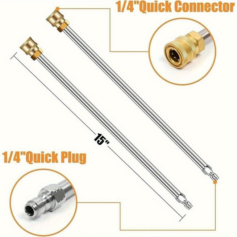 15-Inch Heavy Duty Surface Cleaner Kit For Pressure Washers - 4000 PSI Dual Nozzles With Extension Wand, Fast Stain Removal Tool For Driveways & Patios, High-Efficiency & Durable_voghion.com