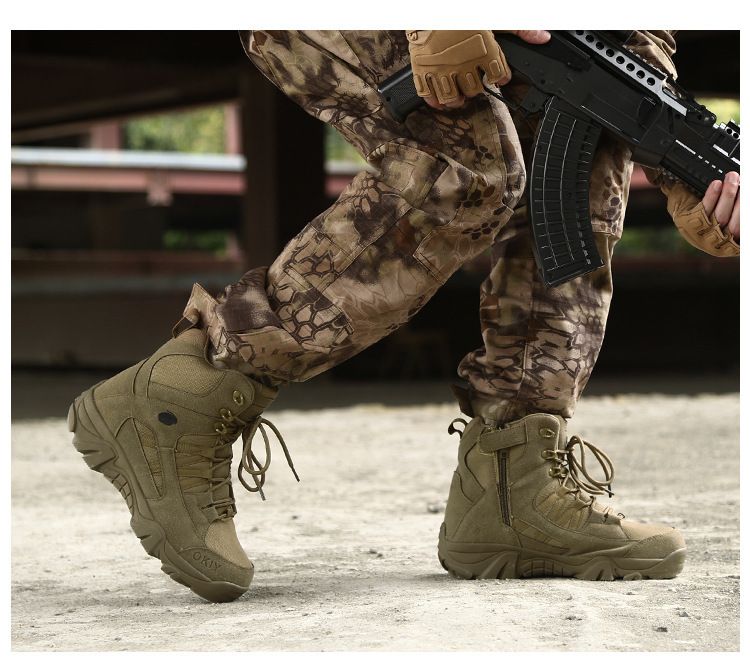 Bottes de combat d'entraînement de sports de plein air Bottes de randonnée tactiques respirantes et confortables pour hommes et femmes_voghion.com