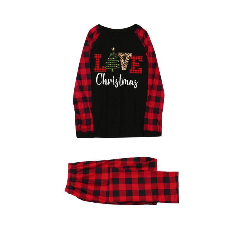 Abbigliamento natalizio per genitori e figli, abbigliamento natalizio a maniche lunghe, abbigliamento da casa per genitori e figli, set di abbigliamento per la casa con stampa a quadri e cuciture - Donna S-XL_voghion.com