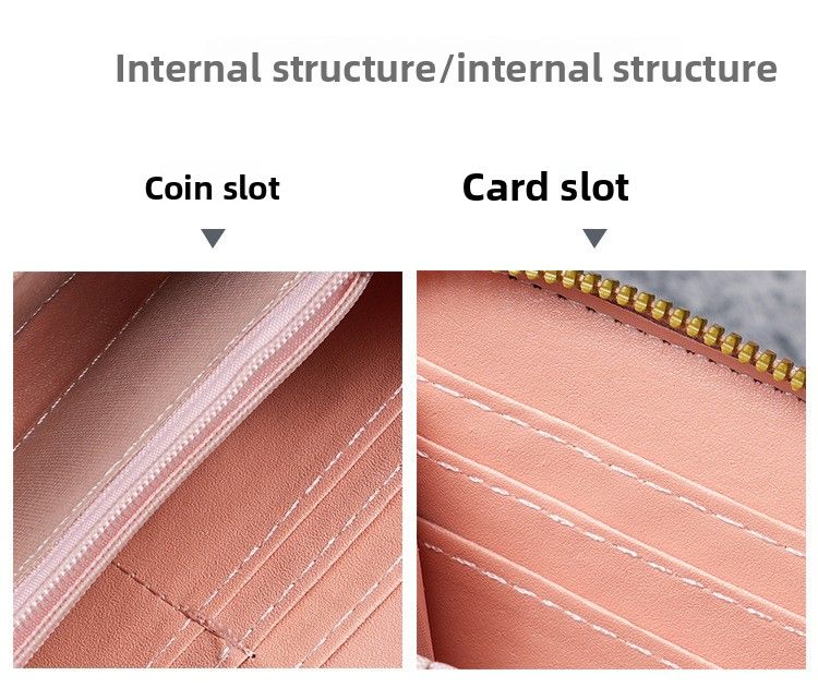 Women's Long Wallet, Double Zipper, Large Capacity Clutch Bag, Double Wallet, Mobile Phone Bag._voghion.com